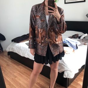 Metro High Fashion Silk Cat Blazer